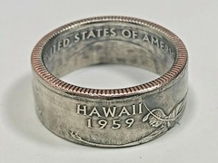 Hawaii Ring State Quarter Coin Ring Hand Made