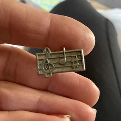 Music Musical Bar Notes Collectible Vintage Pewter Pins Appox 1 Inch Square