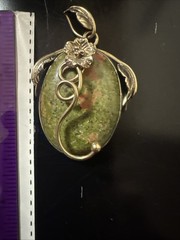 Pink And Green Unakite Gemstone Pendant
