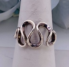 Sterling Silver Ring Artisan Signed Maui Sterling MSW Curling Ribbon Size 8.25