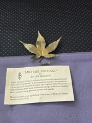 Vtg Rare MICHAEL MICHAUD Bronze Japanese Maple Flower Pin/brooch Pre Owned #H