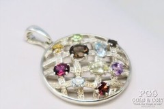 Signed Brighton Fadi CID Crystal Enhancer Pendant Hoop Earrings Flower Ring22552
