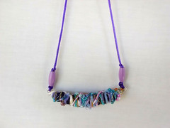 Women Boho Fabric Textile Beaded NECKLACE 30″ Boho Gypsy USA Seller New