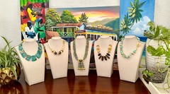 Bold Beads Handmade Turquoise and Clear Quartz Necklace- MADE IN JAMAICA🇯🇲