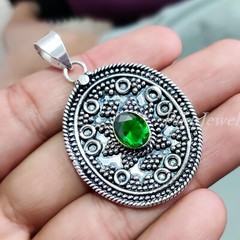 Chrome Diopside Gemstone 925 Sterling Silver Latest Designer Pendant Jewelry