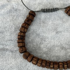 Handmade Laminate Wood Bead Bracelet Mens Adjustable Bracelet Handmade Beads NEW