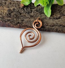 1 Pc Pure Copper Healing Spiral Pendant Locket, Jewelry, Spiritual Kriya