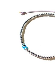 Evil eye hematite bracelet handmade unique gifts by Lucky Charms USA