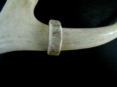 HANDCRAFTED OOAK SHED DEER, ELK ANTLER RING,SIZE 8 3/4, R-427