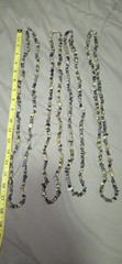 Handmade Natural Stone Chip Beaded Necklace Green Black Long Boho Jewelry