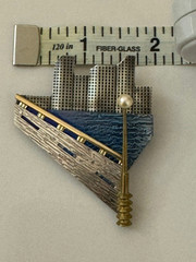Kathleen Doyle and Tom Reardon Cityscape Pin Brooch Sterling and Metal