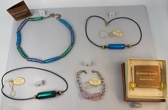 Murano Glass Jewelry Italy Necklace Bracelet Earrings Gold Foil Choice MT09