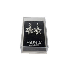 HASLA Norway 925 Sterling Silver Filigree Snowflake Dangle Drop Earrings New