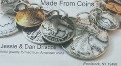 Cat charm Necklace handcrafted by Made from Coins Jewelry; FS