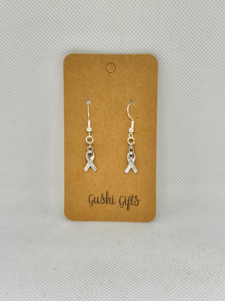 Handmade Woman Dangle Earrings Ribbon Charms Gift Black Friday Hypoallergenic