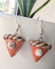 Handmade Clay Pumpkin Pie Earrings – OOAK Trendy Dopamine Jewelry – Fall Fashion