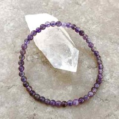 Natural Amethyst Beaded Crystal Healing Energy Spiritual Stretch Bracelet