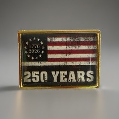 United States Semiquincentennial 250th Anniversary USA Flag Lapel Pin Made in US