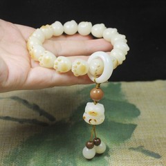 White Jade Bodhi Fashionable Women’s Bracelet Exquisite Lucky Prayer Beads