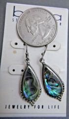 Abalone Sterling Silver Granulation Tear Drop Pierced Earrings BOMA