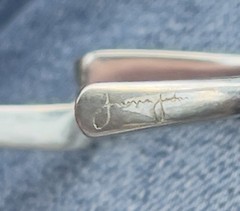 925 Silver FLUID WAVE Hand MadeCuff Bracelet & Ring Set 12.2gm Jaques Kreisler