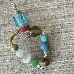 Pendant Glass Beads Colorful Elaborate Wire Wrapped Stones Multimedia 1600 Y