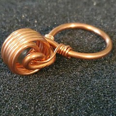 unique hand crafted mood ring w copper boost psychic healing energy size 7.75