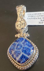 Sarda,Bali Made,Navy,Fossilized, Indonesian Coral & Sterling Enhancer