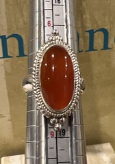 NWT Sundance Catalog Silver Red Onyx “Leandre Ring” Size 8 $198