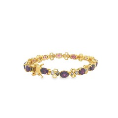 African Amethyst 9.5ctw Gold Vermeil Sterling Bracelet GP Amore 6.5″
