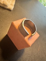 Beautiful Flower Patterned Ring Size 9 Not Fully Closed Band Stainless Steal