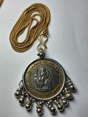 Handmade 2012 India 10 Rupees Coin Pendant Necklace with .925 Silver Bezel