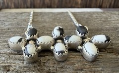 Sterling Silver Native Style SW Otteson Bros White Buffalo Bar Style Necklace