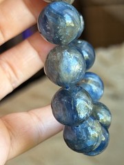 Lepidolite Kyanite Beaded Bracelet Natural Crystal Gemstone 14/15mm