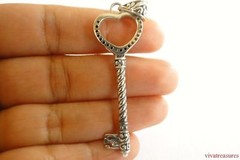 Sterling Silver Key No Stone 925 Pendant