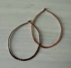 Blanca Monros Gomez hammered 14k recycled rose gold teardrop hoops