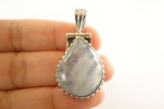 Moonstone Solitaire Teardrop 925 Sterling Silver Pendant