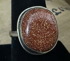 Sterling Silver & LiDiex Glassworks Goldstone Healing Altar Ring – Voodoo Estate