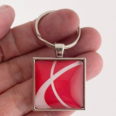 Vintage Saturn Corporation Emblem Logo Badge Crest 1″ x 1″ Square Keychain