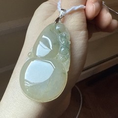 Untreated Grade A Burma Myanmar Jadeite Pendant 純天然翡翠A貨 老坑冰種葫蘆 種水極好 Certified