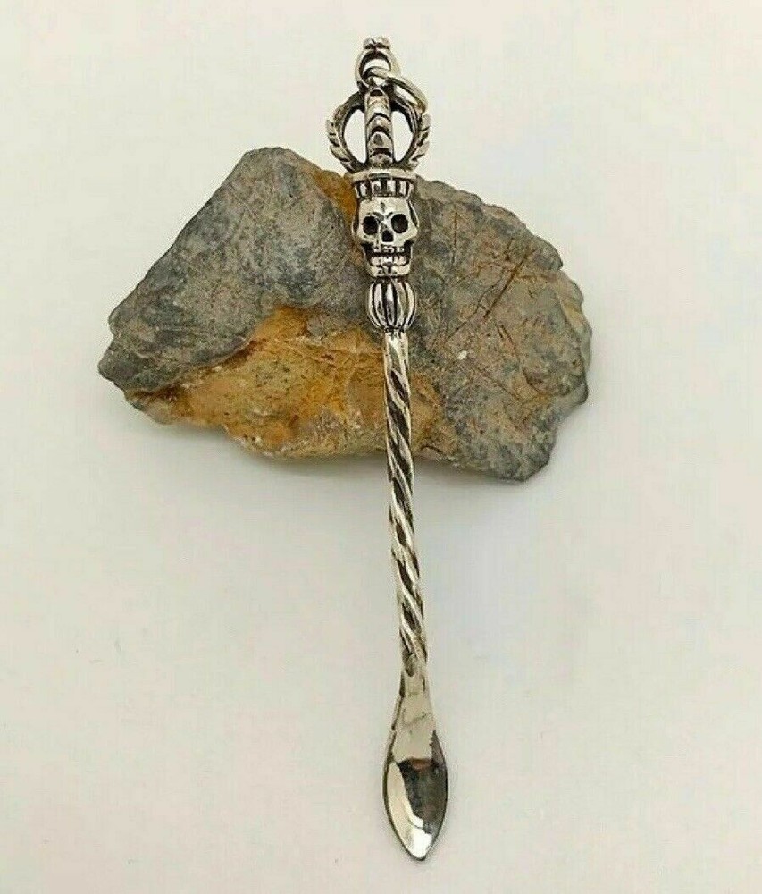 Silver or Gold Party Spoon Pendant, Burning Man, Coca