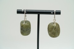 Upcycled Sterling Silver Labradorite Bead Earrings 3.7cm JB47