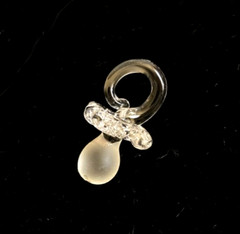Hand Blown Art GLASS Retro Charm Baby PACIFIER Pendant Cute Shower Gift Mom