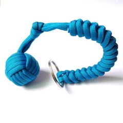 Keychain Strength Paracord Black Monkey Fist Hiking With Steel Outdoor Ball