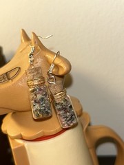 Handmade Crystal Jar Earrings, Silver And Gold
