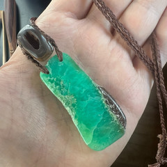 Chrysoprase Necklace Artisan Handmade Raw Gemstone Jewelry Ironstone Australia