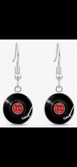 Jewelry Set Vinyl Record Picture Glass Alloy Necklace Stud Earrings Bracelet New