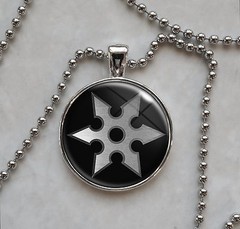 Ninja Shuriken Throwing Star Pendant Necklace