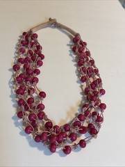 Handmade Ukrainian Wood Bead Multi Strand Necklace:Ethnic Style Jewelry-Vintage