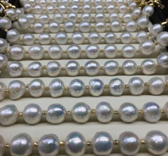 Huge 10-15mm South Sea White Baroque Edison Pearl Bangle Bracelet 7.5-8 inch